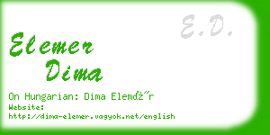 elemer dima business card